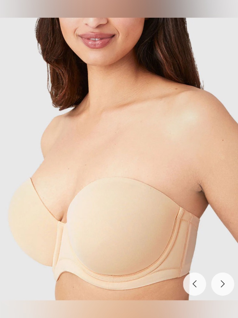 Wacoal 34C Red Carpet Strapless Bra Underwire 854119 stretch foam cups